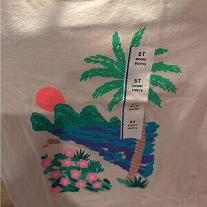 Cat & Jack White Tee with Tropical Print